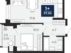 1-к квартира, вторичка, 37м2, 2/18 этаж