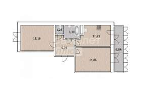 2-к квартира, вторичка, 54м2, 8/16 этаж