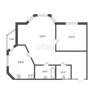 2-к квартира, вторичка, 71м2, 5/14 этаж