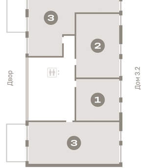 2-к квартира, вторичка, 70м2, 2/25 этаж