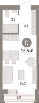 Студия квартира, вторичка, 26м2, 4/10 этаж