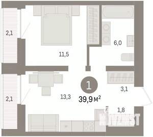 1-к квартира, вторичка, 40м2, 8/9 этаж