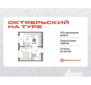 1-к квартира, вторичка, 32м2, 8/17 этаж