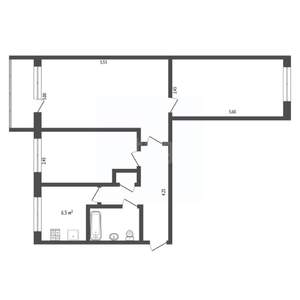 3-к квартира, вторичка, 57м2, 1/5 этаж