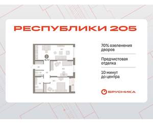 2-к квартира, вторичка, 77м2, 15/17 этаж