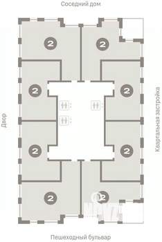 2-к квартира, вторичка, 71м2, 5/25 этаж