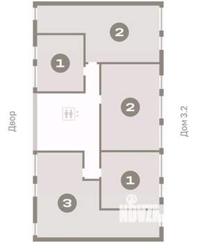 2-к квартира, вторичка, 76м2, 6/8 этаж