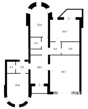 3-к квартира, вторичка, 173м2, 8/8 этаж