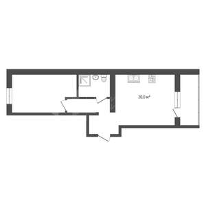 2-к квартира, вторичка, 50м2, 4/19 этаж