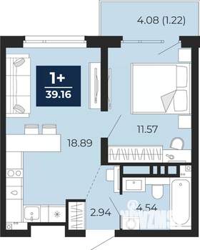 1-к квартира, вторичка, 39м2, 9/22 этаж