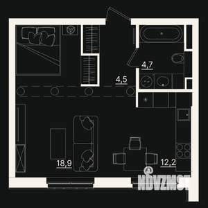 1-к квартира, вторичка, 40м2, 2/7 этаж