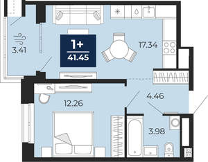 1-к квартира, вторичка, 41м2, 13/16 этаж