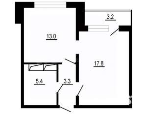 1-к квартира, вторичка, 40м2, 6/15 этаж