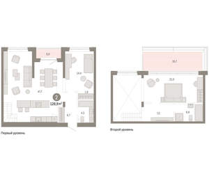 2-к квартира, вторичка, 129м2, 7/11 этаж