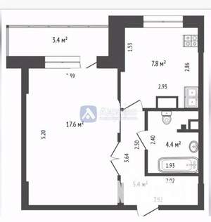 1-к квартира, вторичка, 35м2, 5/12 этаж