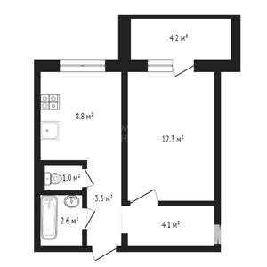 1-к квартира, вторичка, 41м2, 9/10 этаж