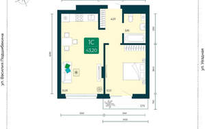 1-к квартира, вторичка, 43м2, 6/7 этаж