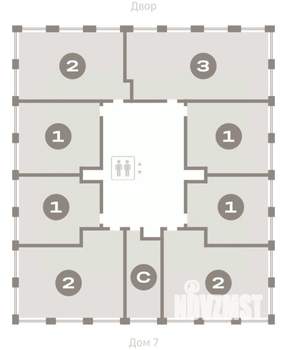 2-к квартира, вторичка, 73м2, 16/17 этаж