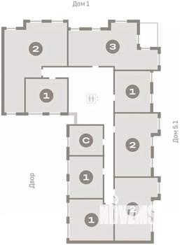 2-к квартира, вторичка, 61м2, 8/9 этаж