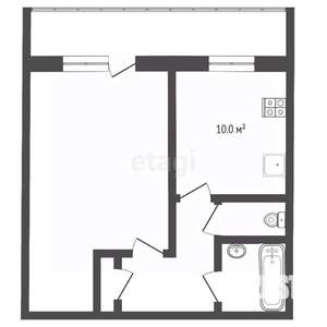 1-к квартира, вторичка, 34м2, 1/9 этаж