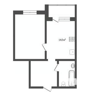 1-к квартира, вторичка, 40м2, 16/17 этаж