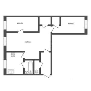3-к квартира, вторичка, 56м2, 2/5 этаж