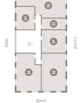 1-к квартира, вторичка, 45м2, 5/16 этаж