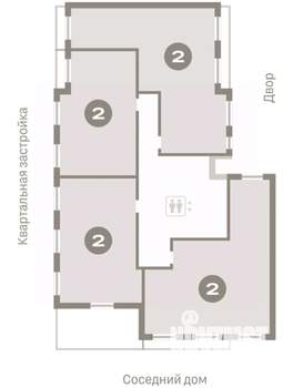 2-к квартира, вторичка, 56м2, 7/7 этаж