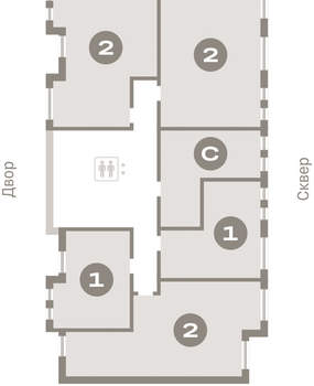 2-к квартира, вторичка, 58м2, 6/16 этаж