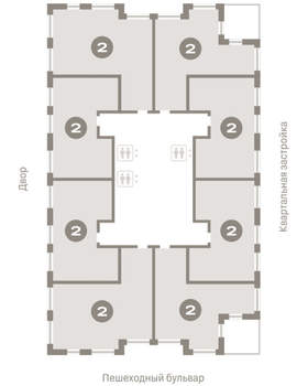 2-к квартира, вторичка, 71м2, 5/25 этаж