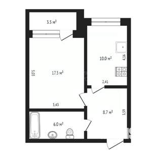 1-к квартира, вторичка, 42м2, 5/9 этаж