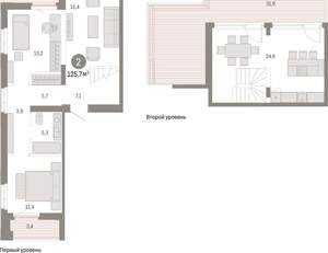 2-к квартира, вторичка, 126м2, 8/25 этаж