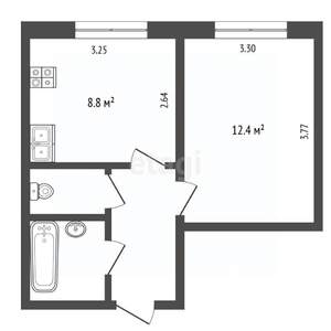 1-к квартира, вторичка, 29м2, 1/5 этаж