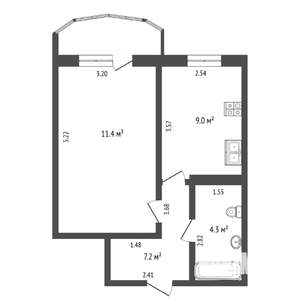 1-к квартира, вторичка, 35м2, 2/16 этаж