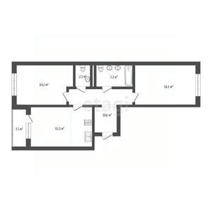 2-к квартира, вторичка, 64м2, 8/10 этаж