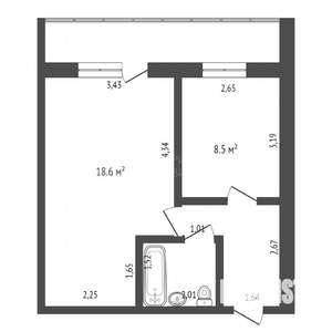 1-к квартира, вторичка, 35м2, 2/10 этаж