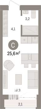 Студия квартира, вторичка, 26м2, 5/7 этаж