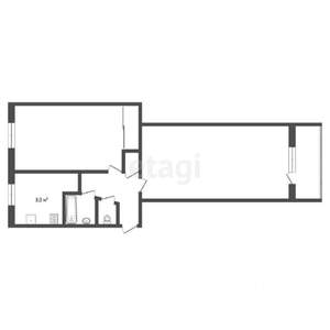 2-к квартира, вторичка, 44м2, 4/5 этаж