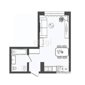 Студия квартира, вторичка, 25м2, 6/16 этаж