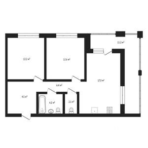 2-к квартира, вторичка, 59м2, 4/19 этаж