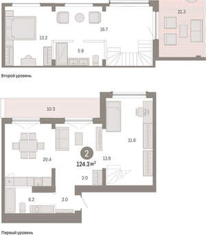 2-к квартира, вторичка, 124м2, 8/8 этаж