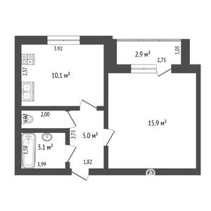 1-к квартира, вторичка, 36м2, 9/9 этаж