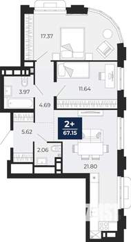 2-к квартира, вторичка, 67м2, 8/24 этаж