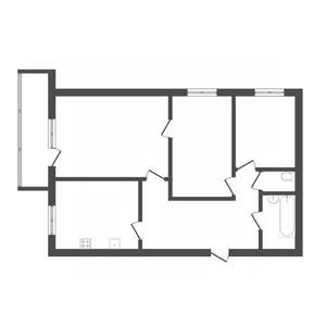 3-к квартира, вторичка, 61м2, 8/9 этаж
