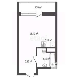 Студия квартира, вторичка, 30м2, 3/13 этаж