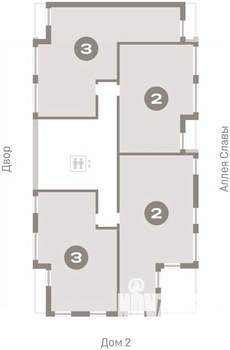 2-к квартира, вторичка, 63м2, 9/25 этаж