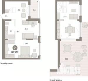 2-к квартира, вторичка, 123м2, 8/8 этаж