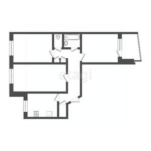 3-к квартира, вторичка, 66м2, 2/9 этаж