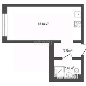 Студия квартира, вторичка, 25м2, 6/25 этаж