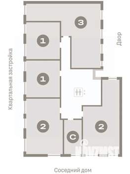 2-к квартира, вторичка, 71м2, 5/7 этаж